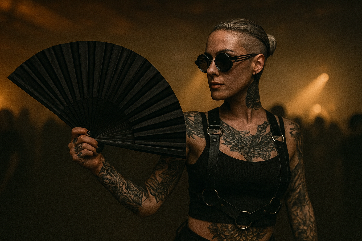 F NEANT.01//BLACK FOLDING FAN